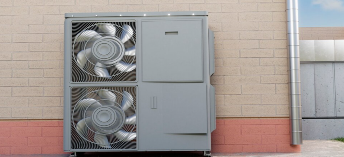 Two Heat Pump Units Outside of a House