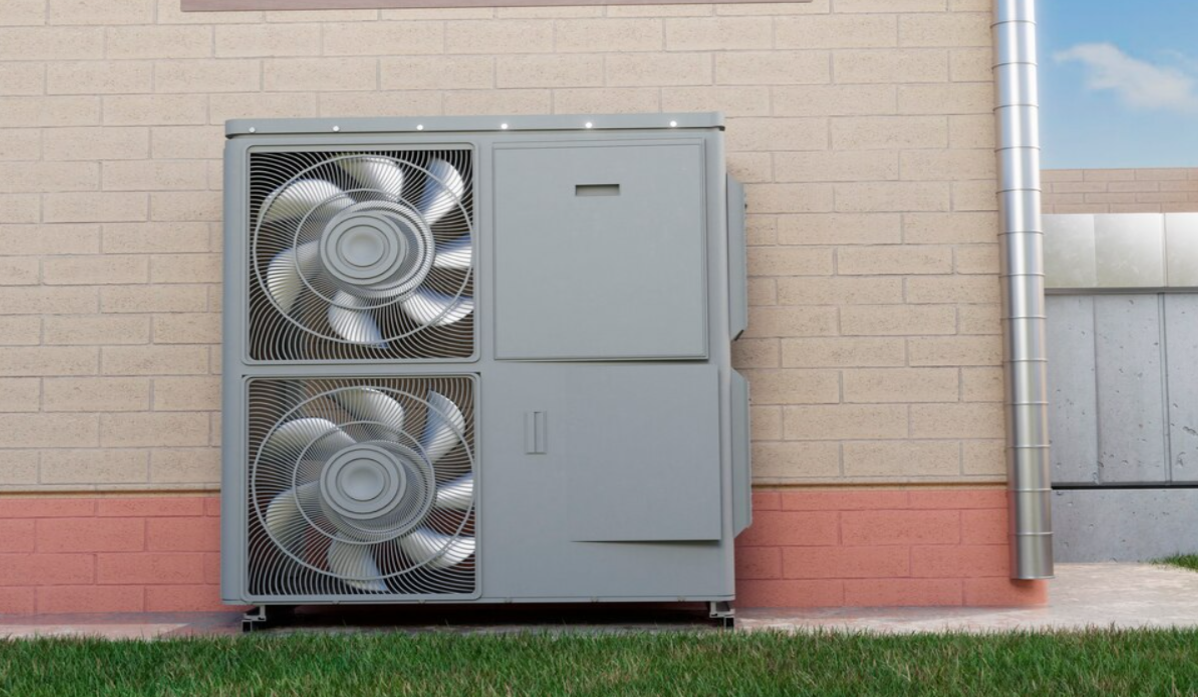 Two Heat Pump Units Outside of a House