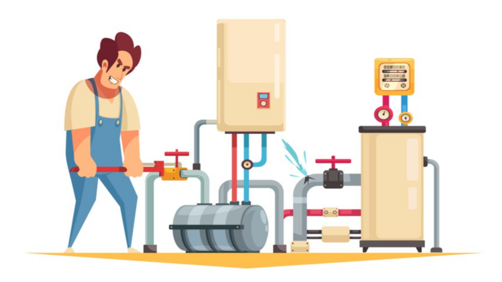 Animated Image of a Person Working on a Furnace Boiler