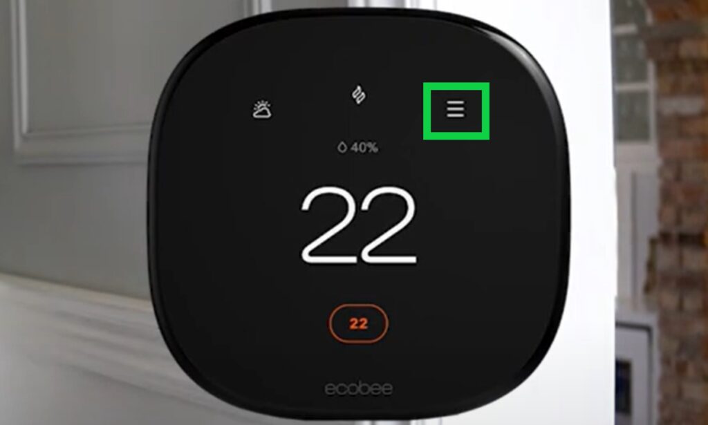 Ecobee Smart Thermostat Main Menu